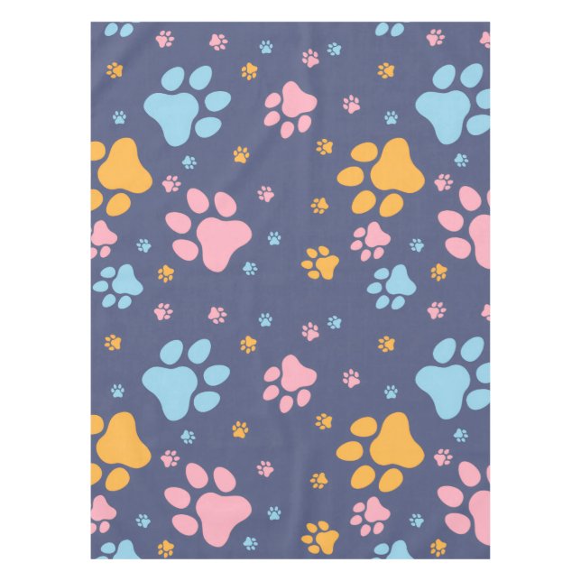 Nappe Colorful Animal Paw Prints Pattern (Devant)