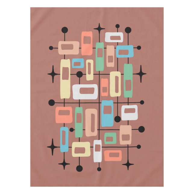 Nappe Colorful Retro Mid Century Modern Atomic Abstract (Devant)