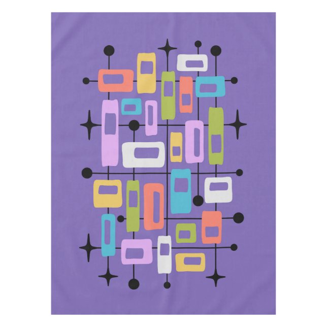 Nappe Colorful Retro Mid Century Modern Atomic Abstract (Devant)