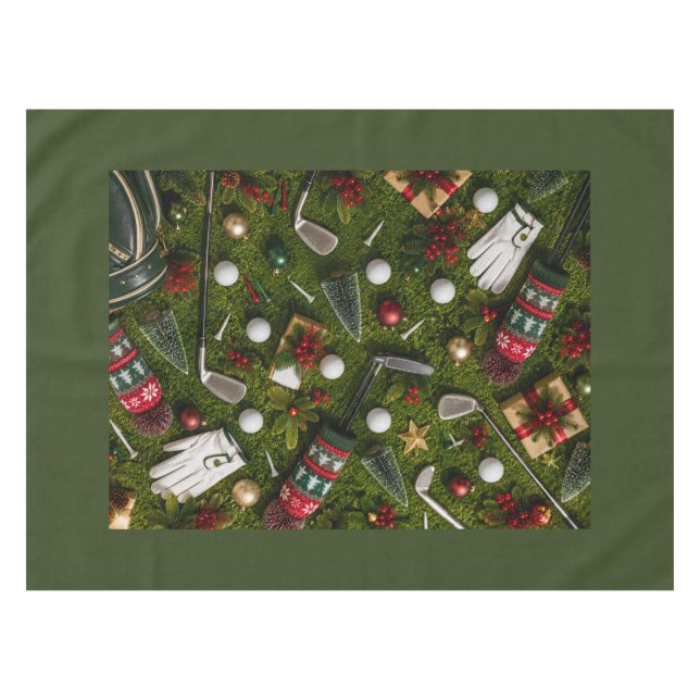 Nappe Composition de Noël de golf sur un green  (Devant (Horizontal))