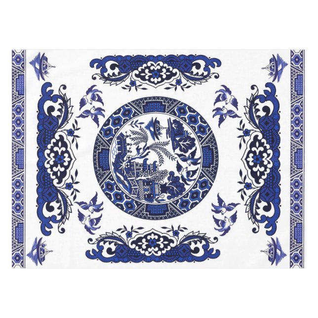 Nappe Conception bleue classique de la Chine de saule (Devant (Horizontal))