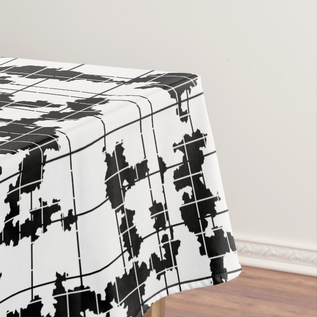 Nappe Conception d'art abstrait organique noir et blanc (In Situ)