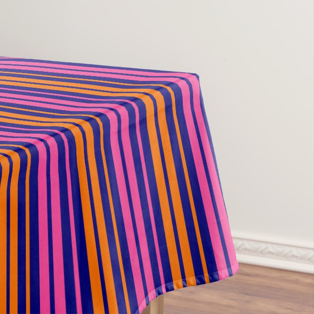 Nappe Conception de bandes verticales orange bleu rose   (In Situ)