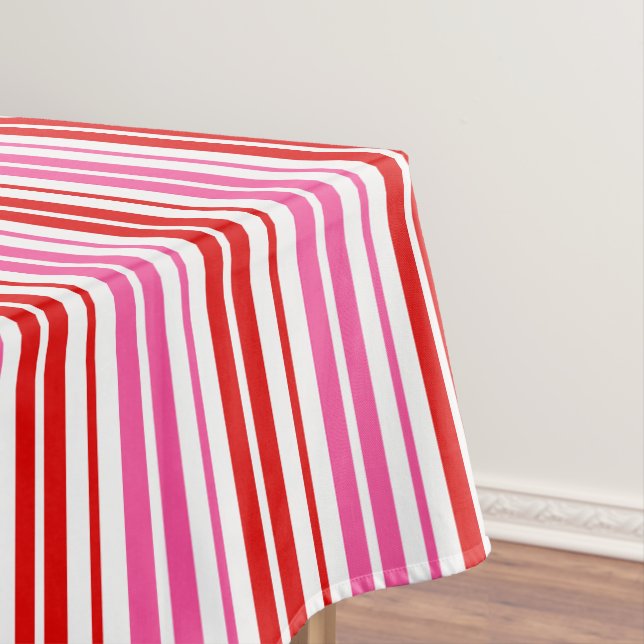 Nappe Conception de bandes verticales rose rouge blanc   (In Situ)