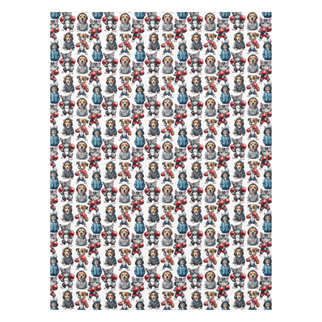 Nappe Conception de chats et de chiens de dessin animé  (Devant)
