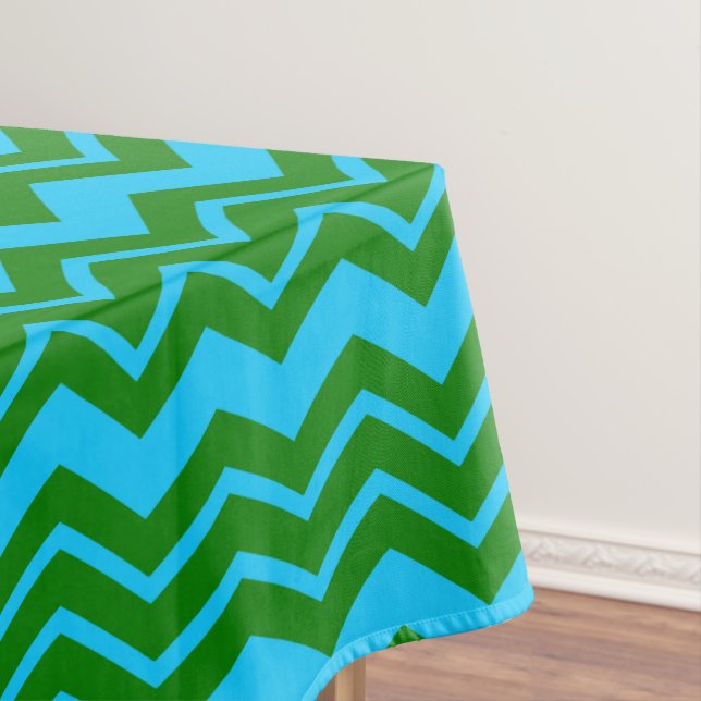 Nappe Conception de chevron en zigzag bleu vert  (In Situ)