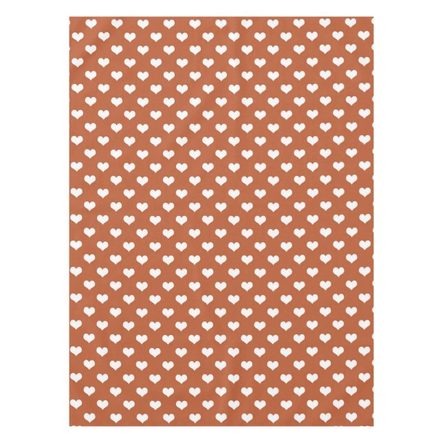 Nappe Conception de motif de cœur d'amour blanc marron (Devant)