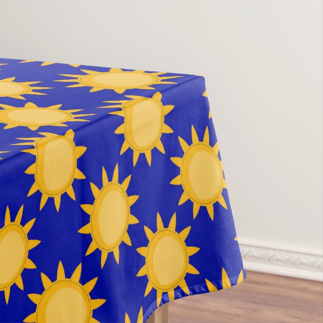 Nappe Conception de motif de soleil sur fond bleu  (In Situ)