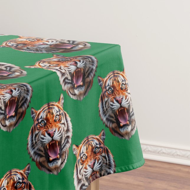 Nappe Conception de motif de tête de tigre vert  (Créateur téléchargé)