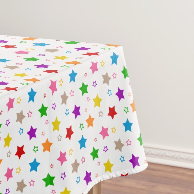 Nappe Conception de motif d'étoiles colorées blanc  (In Situ)