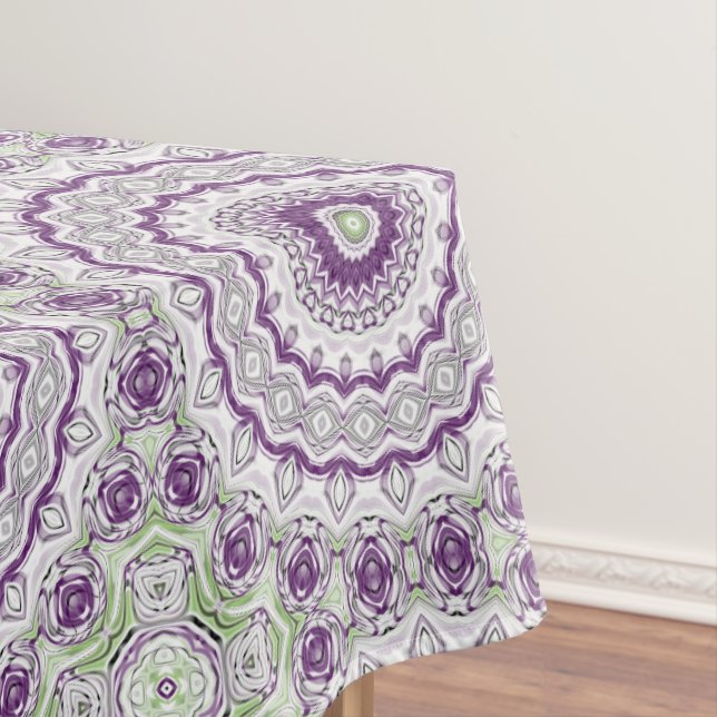 Nappe Conception de Motif Mandala violet et vert (In Situ)