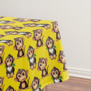Nappe Conception de motif singe jaune 