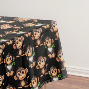 Nappe Conception de motif singe noir 