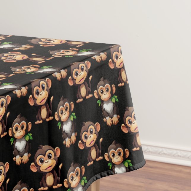 Nappe Conception de motif singe noir  (In Situ)