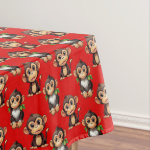 Nappe Conception de motif singe rouge