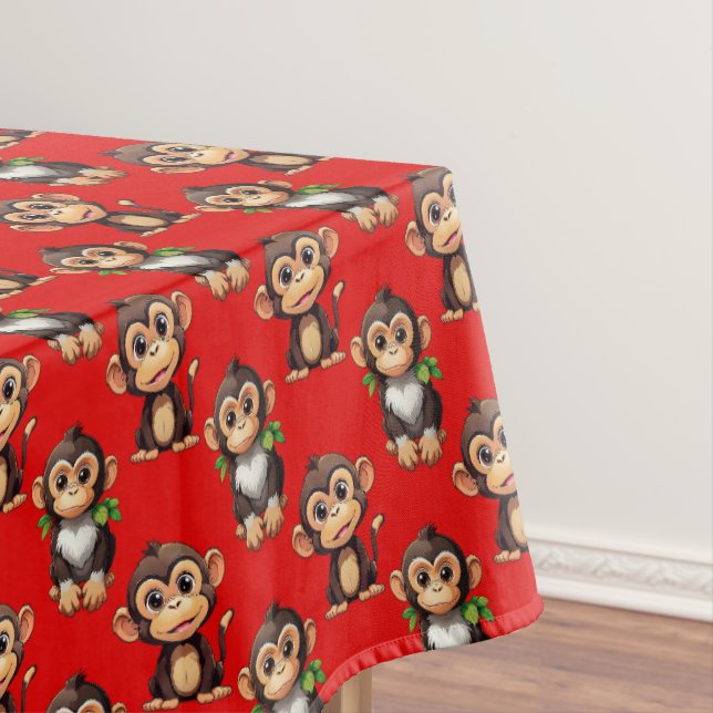 Nappe Conception de motif singe rouge (In Situ)