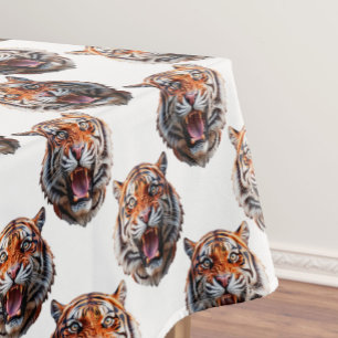 Nappe Conception de motif tête de tigre - Blanc  