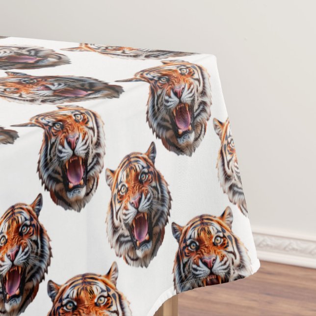 Nappe Conception de motif tête de tigre - Blanc   (Créateur téléchargé)