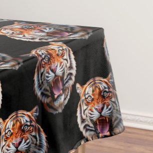 Nappe Conception de motif tête de tigre - Noir