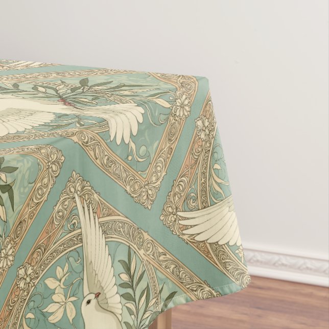 Nappe Conception de Noël avec colombe et branche d'olivi (In Situ)