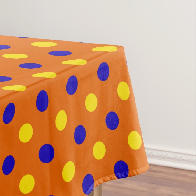 Nappe Conception de points polka bleus jaunes orange  (In Situ)