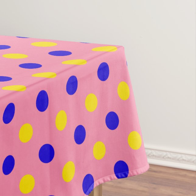 Nappe Conception de points polka rose bleu jaune  (In Situ)