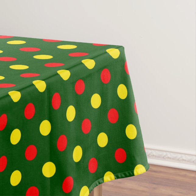 Nappe Conception de pois verts rouges jaunes  (In Situ)