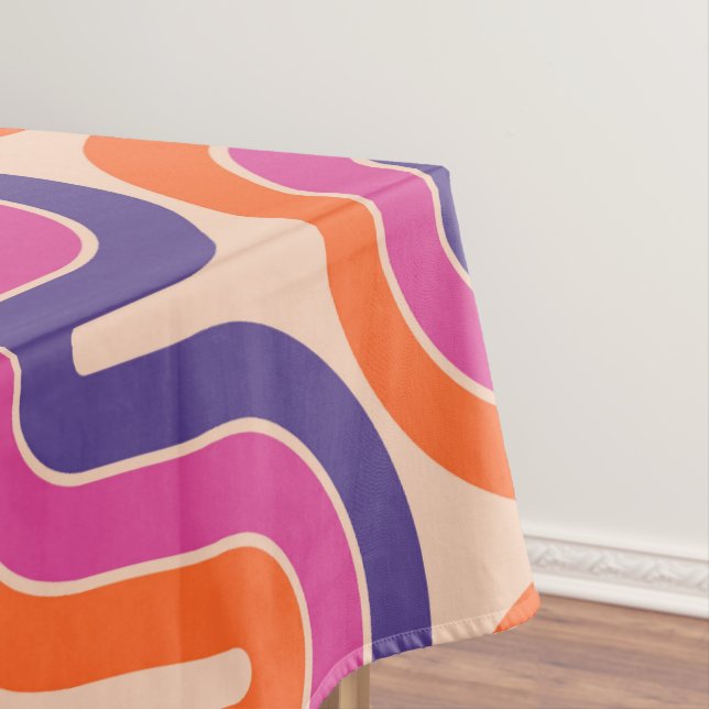Nappe Conception de vague géométrique rétro colorée (In Situ)