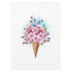 Nappe Cône rose Sakura crème glacée gaufre