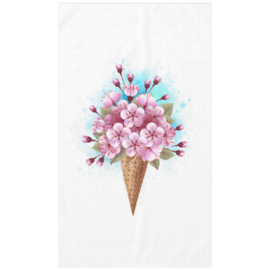 Nappe Cône rose Sakura crème glacée gaufre