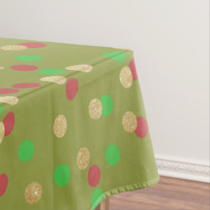 Nappe confettis verts rouges de Noël de parties