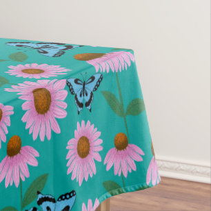 Nappe Confleurs violets et papillons motif