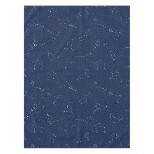 Nappe Constellations Zodiac avec ciel étoilé bleu foncé