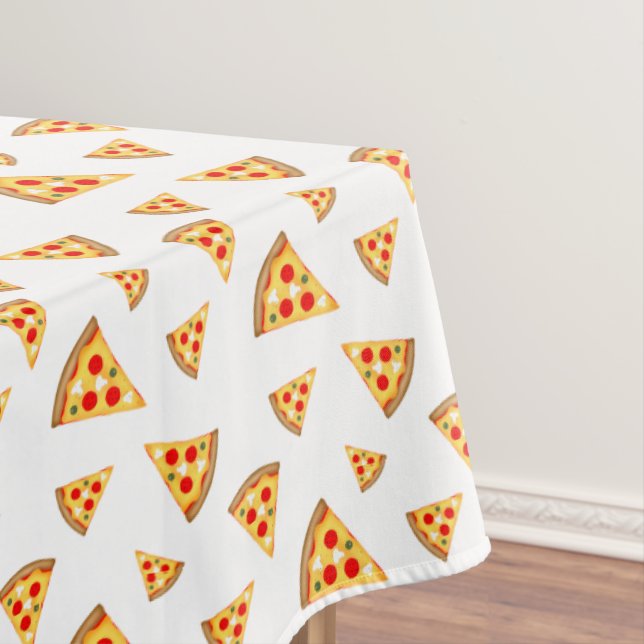 Nappe Cool et amusante pizza tranches motif sur blanc (In Situ)