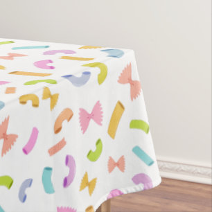 Nappe Cool fun pâtes macaroni coloré motif sur blanc