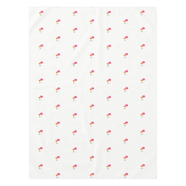 Nappe coquelicot rose et orange avec tige (Devant)