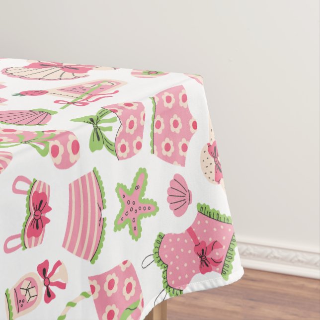 Nappe Coquette rose et verte Vacances d'été à la plage (In Situ)