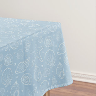 Nappe Coquillage Été Côté Mer Bohème Plage Bleu