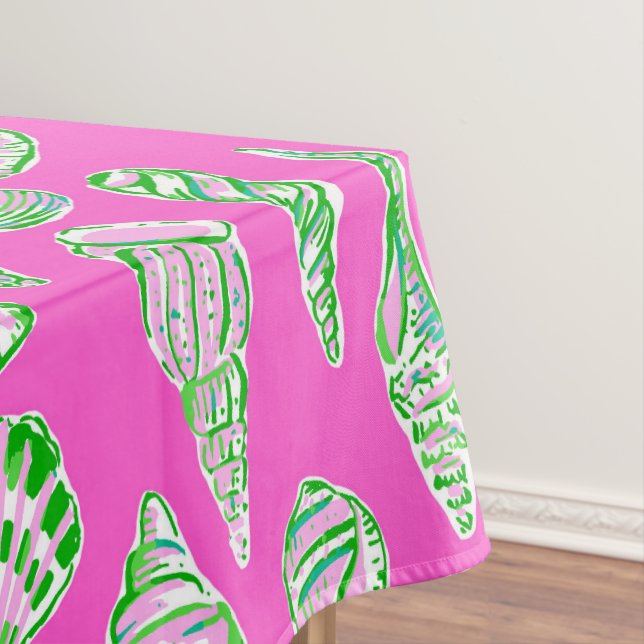 Nappe Coquillages Prépa sur le Bord de Mer Rose Chaud (In Situ)