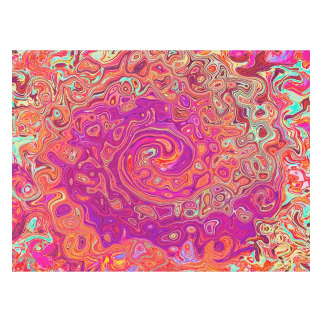 Nappe Corail Abstrait rétro et spirale de marbre pourpre (Devant (Horizontal))