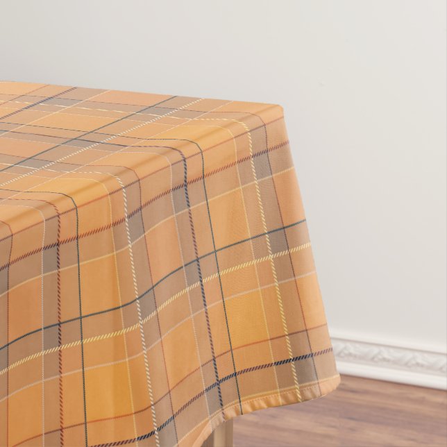 Nappe Corail, orange, tartan brun. (In Situ)