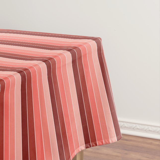 Nappe Corail rouge rose rayures (In Situ)
