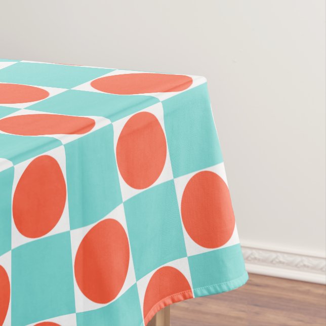 Nappe Coral et damier cercle Aqua (In Situ)
