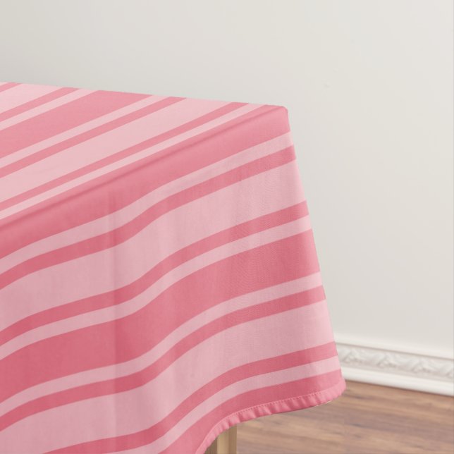 Nappe Coral rose bonbons rayures (In Situ)