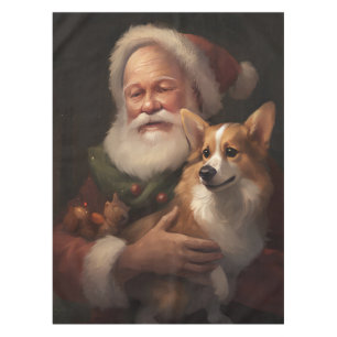 Nappe Corgi avec Noël Festif du Père Noël