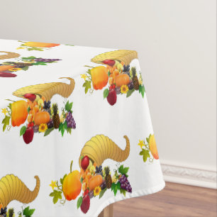 Nappe Corne d'abondance de Thanksgiving sur fond blanc