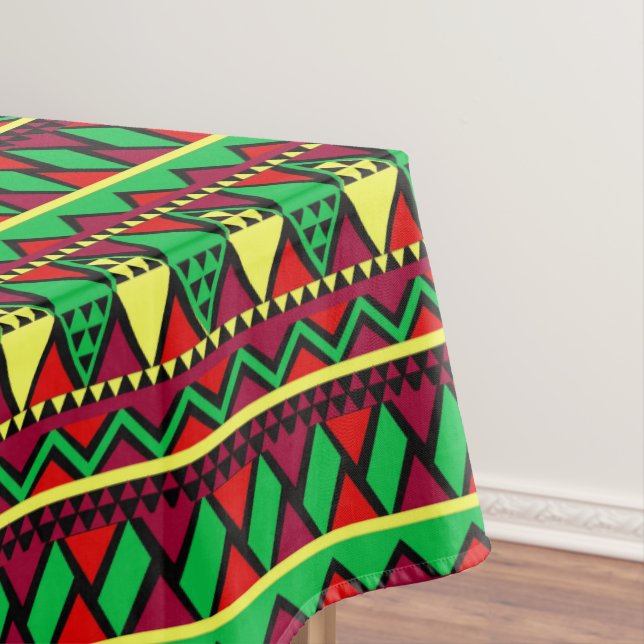 Nappe Correspondance Kwanzaa Jaune Rouge Noir Vert Grand (In Situ)