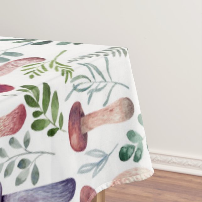 Nappe Cosy Watercolor Champignons Motif   (In Situ)