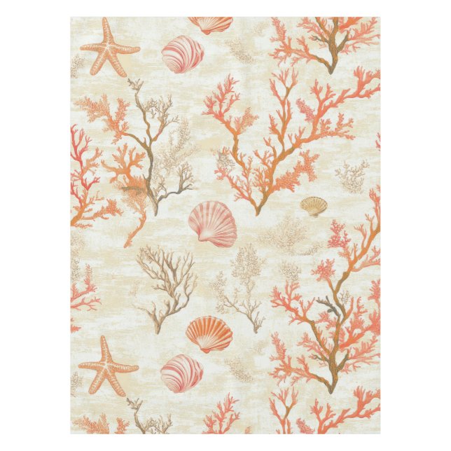 Nappe Côtière rustique - Coquillages, Poissons étoilés,  (Devant)