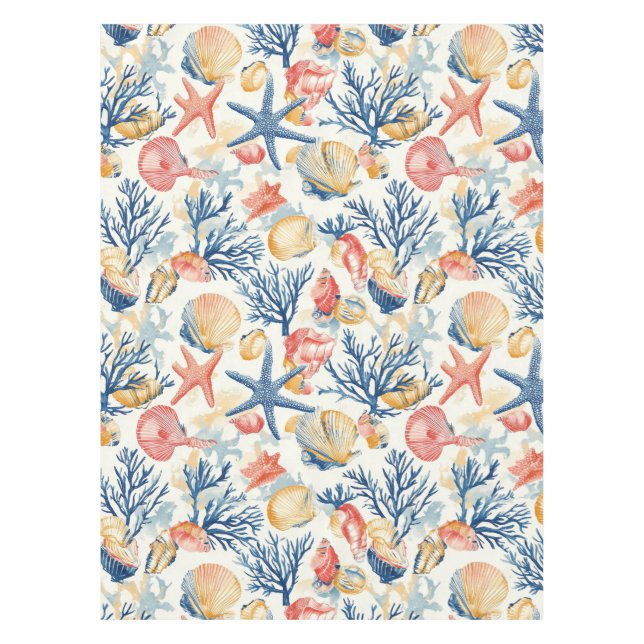 Nappe Côtière rustique - Coquillages, Starfish, Reef (10 (Devant)